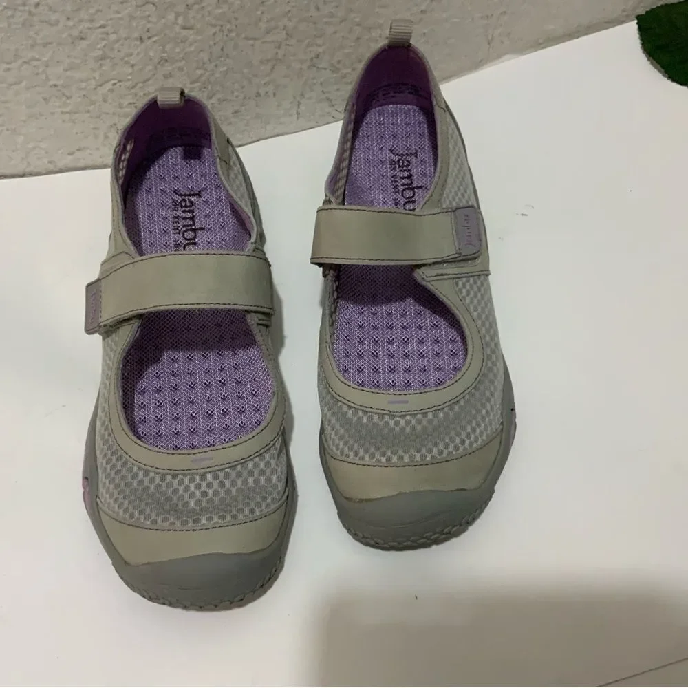 NEW Womens Jambu Pathfinder Mary Jane Shoes Light Gray Purple Retail $99